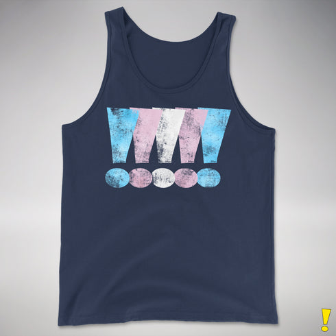 Transgender Pride Exclamation Points Premium Tank Top - Navy